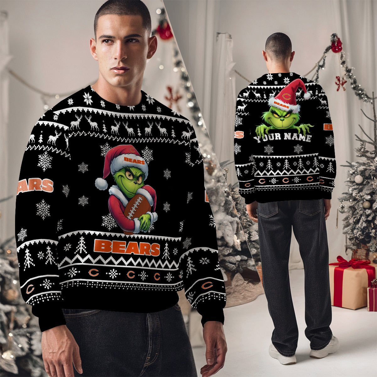 Chicago Bears Premium Ugly Christmas Sweater Limited Edition AZHGUSW000004Black