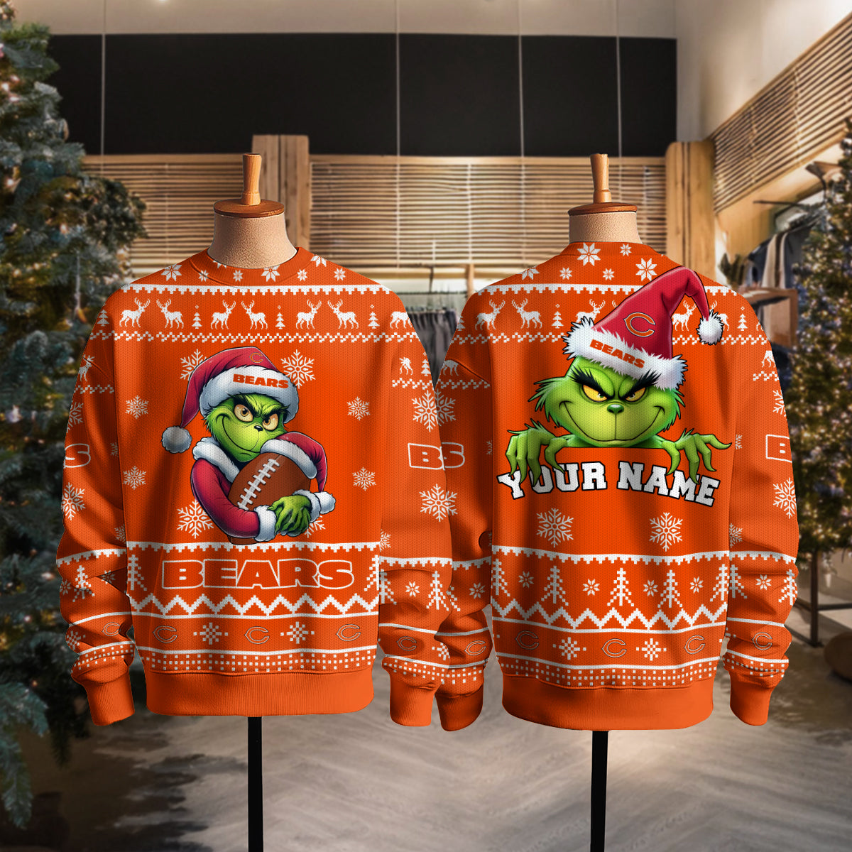 Chicago Bears Premium Ugly Christmas Sweater Limited Edition AZHGUSW000004TeamColor
