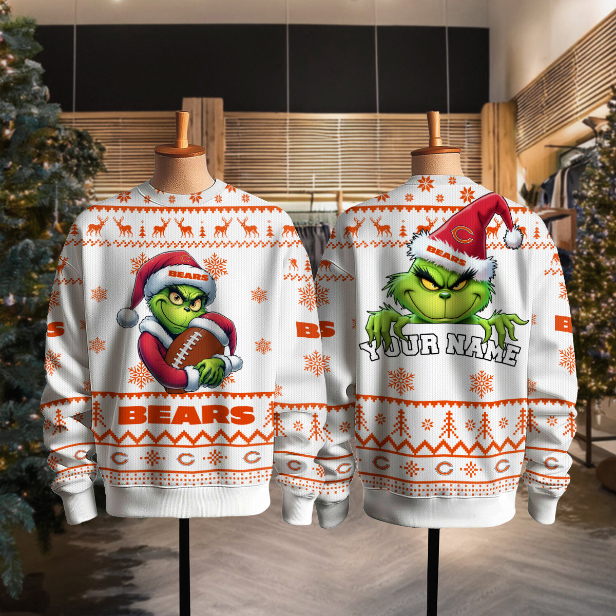 Chicago Bears Premium Ugly Christmas Sweater Limited Edition AZHGUSW000004White
