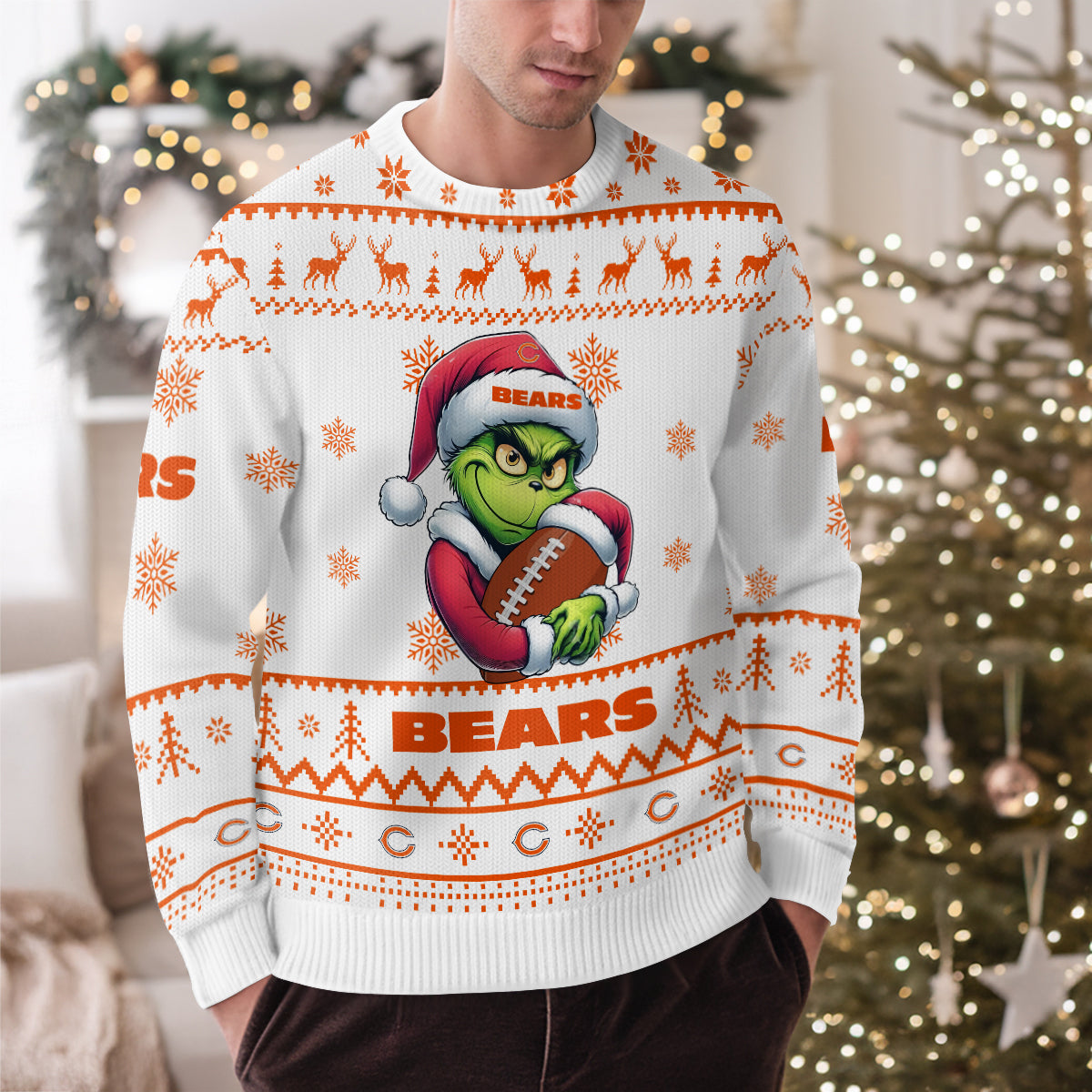 Chicago Bears Premium Ugly Christmas Sweater Limited Edition AZHGUSW000004White