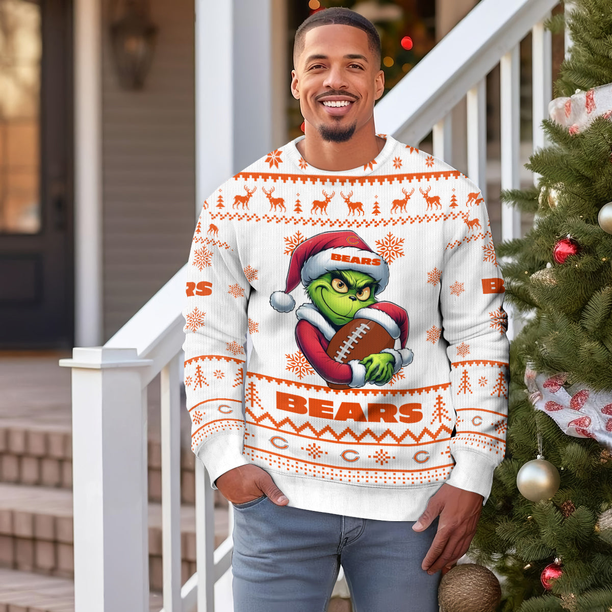 Chicago Bears Premium Ugly Christmas Sweater Limited Edition AZHGUSW000004White