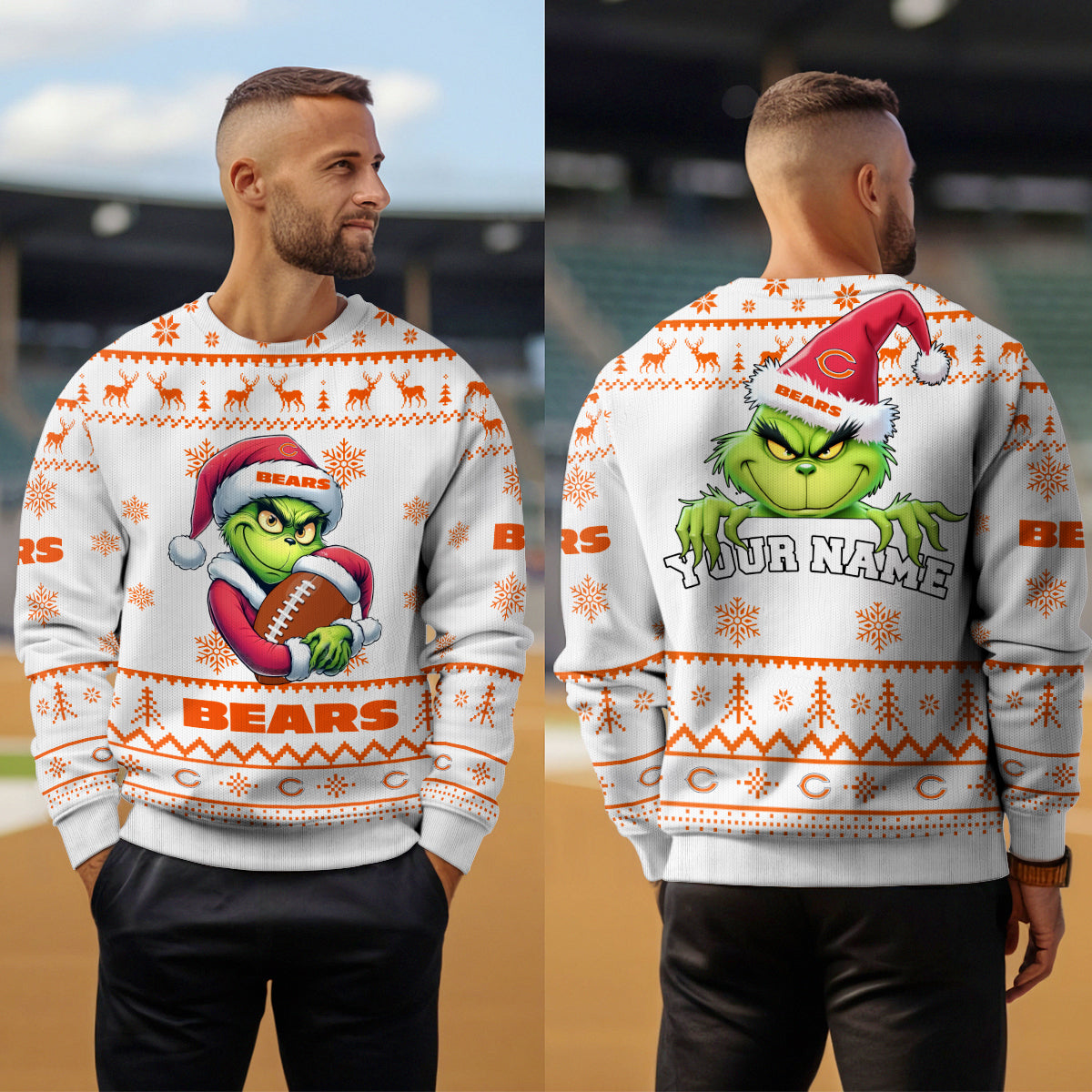 Chicago Bears Premium Ugly Christmas Sweater Limited Edition AZHGUSW000004White