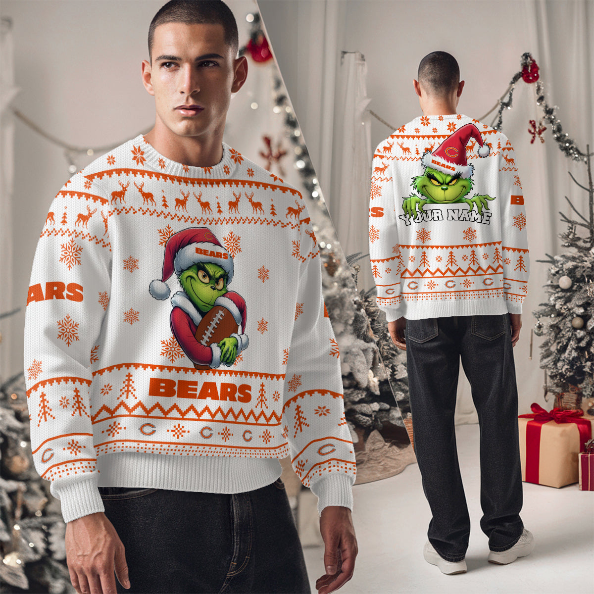 Chicago Bears Premium Ugly Christmas Sweater Limited Edition AZHGUSW000004White