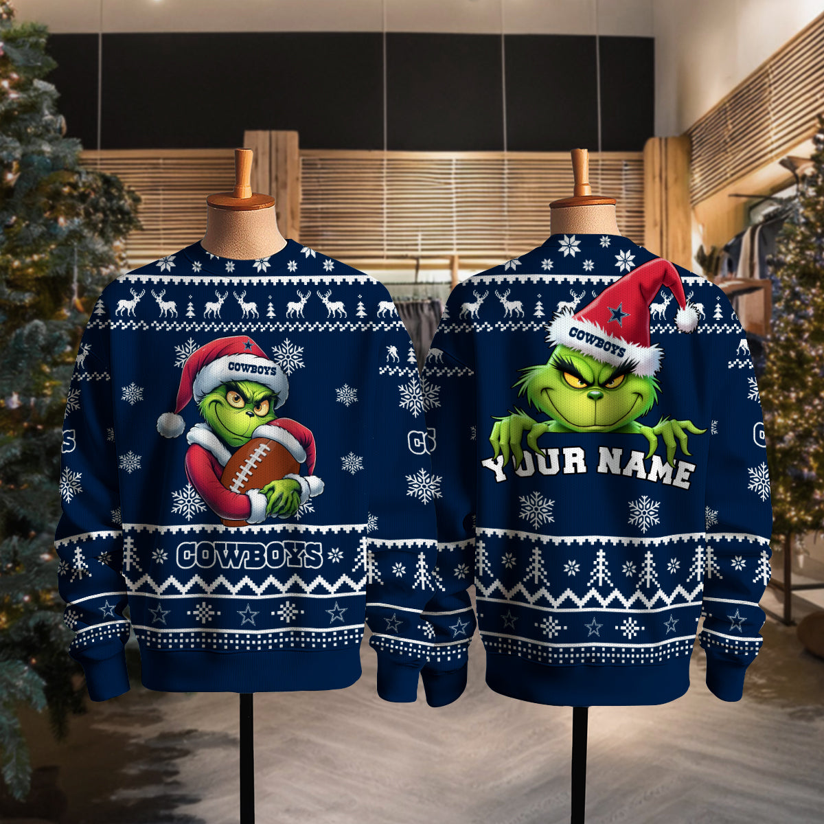 Dallas Cowboys Premium Ugly Christmas Sweater Limited Edition AZHGUSW000005TeamColor