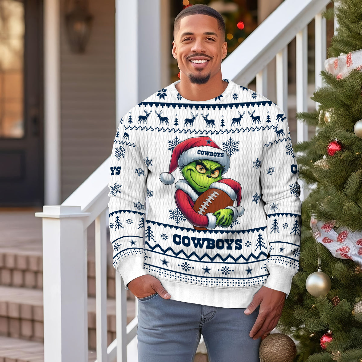 Dallas Cowboys Premium Ugly Christmas Sweater Limited Edition AZHGUSW000005White