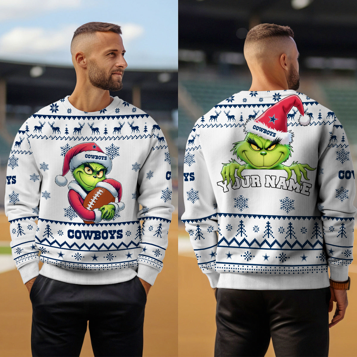 Dallas Cowboys Premium Ugly Christmas Sweater Limited Edition AZHGUSW000005White