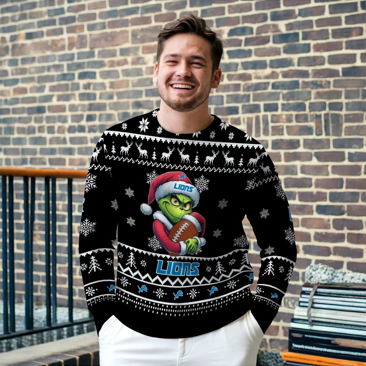 Detroit Lions Premium Ugly Christmas Sweater Limited Edition AZHGUSW000006Black