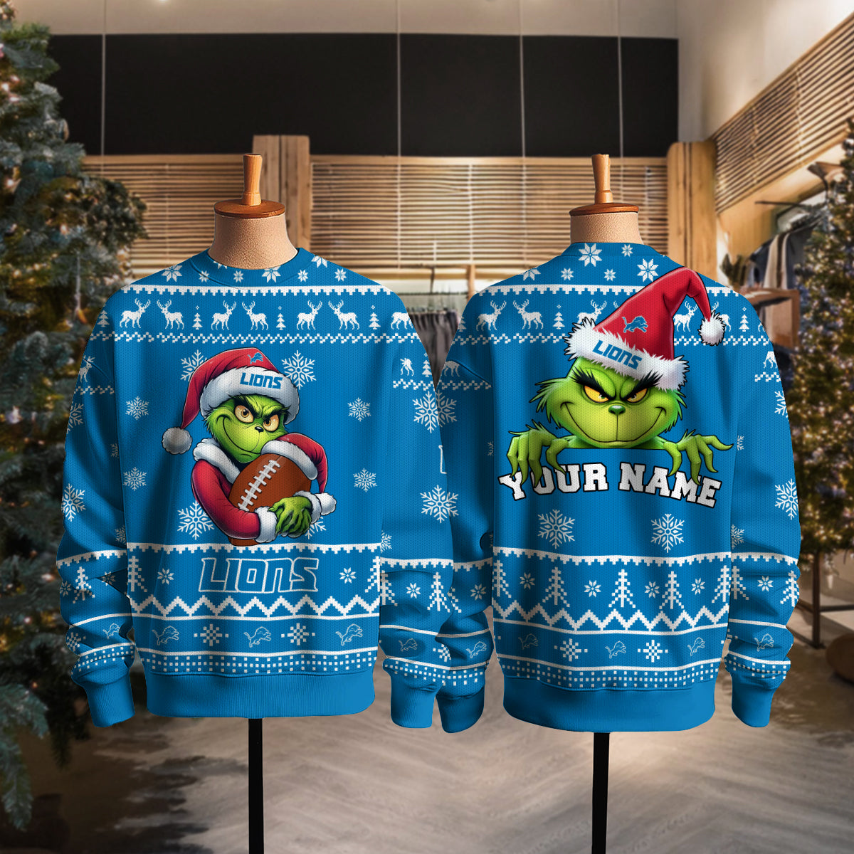 Detroit Lions Premium Ugly Christmas Sweater Limited Edition AZHGUSW000006TeamColor
