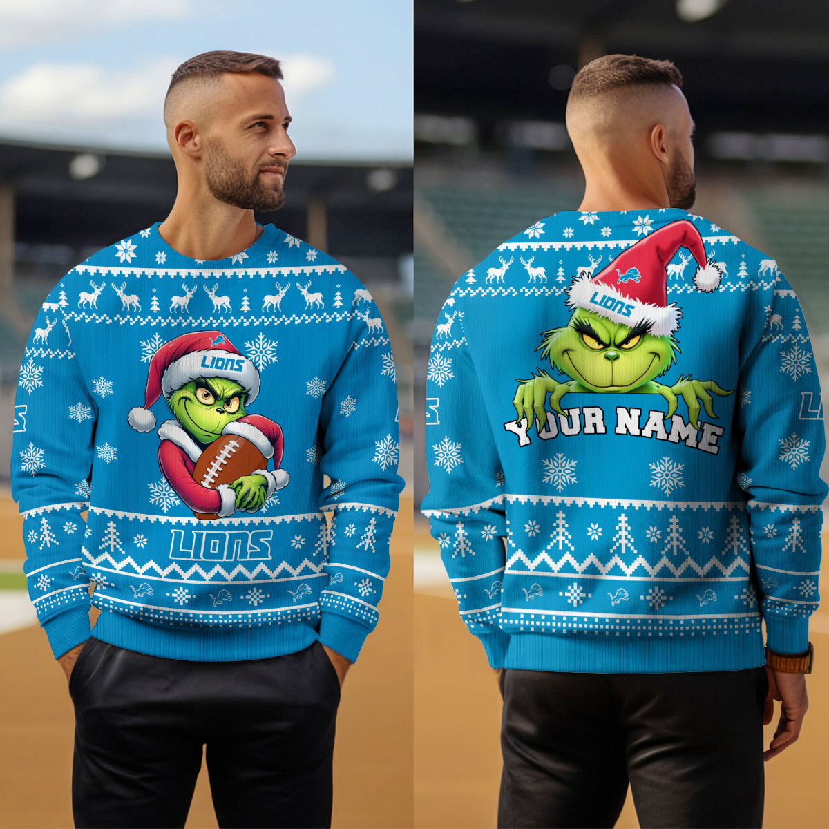 Detroit Lions Premium Ugly Christmas Sweater Limited Edition AZHGUSW000006TeamColor