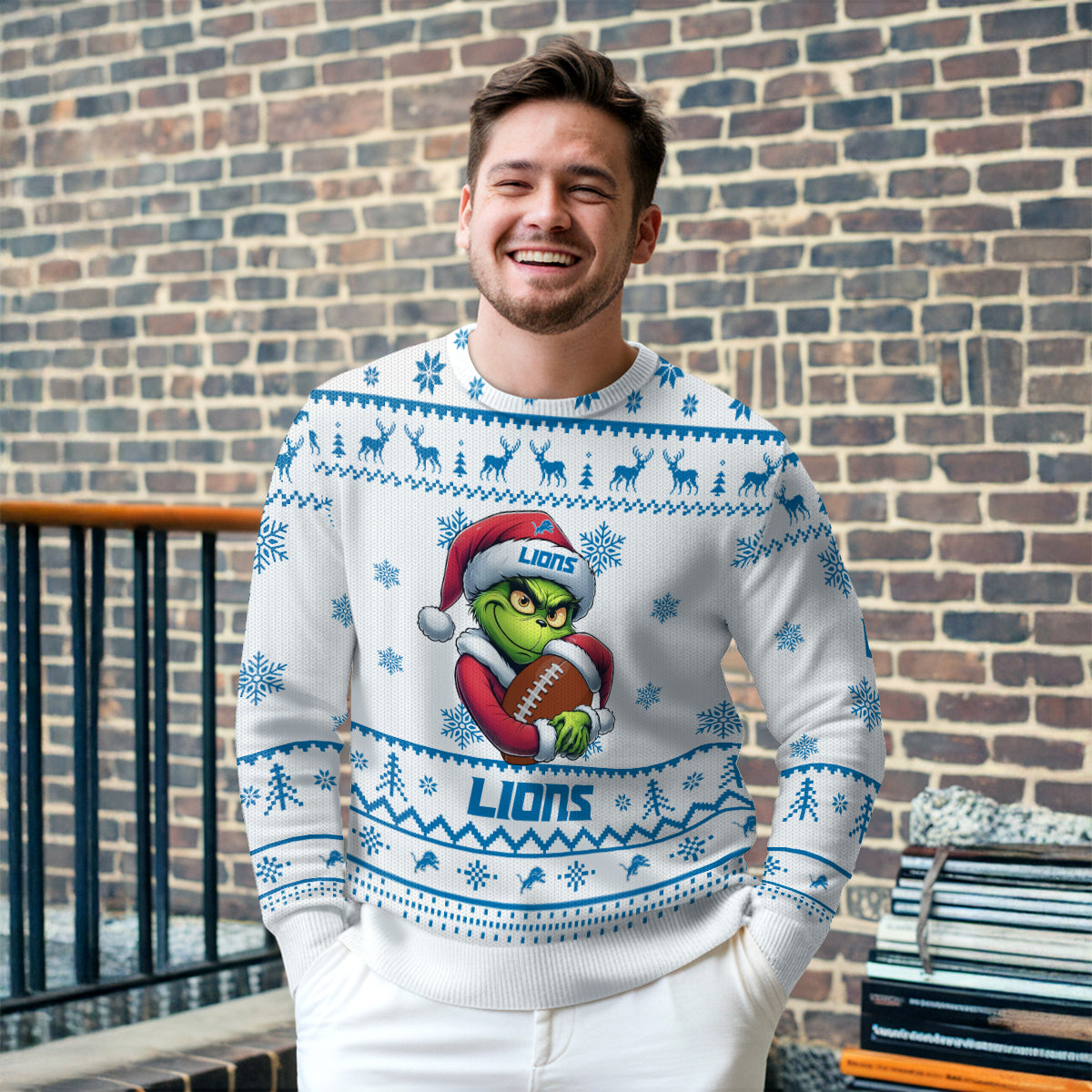 Detroit Lions Premium Ugly Christmas Sweater Limited Edition AZHGUSW000006White