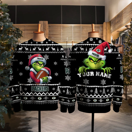 Green Bay Packers Premium Ugly Christmas Sweater Limited Edition AZHGUSW000007Black