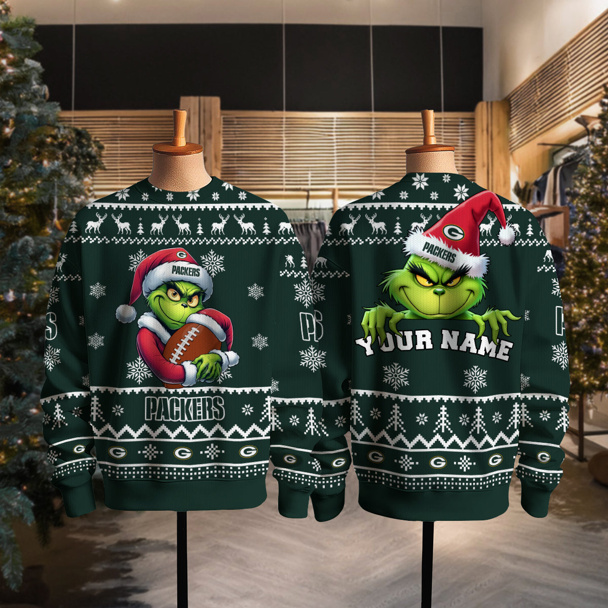 Green Bay Packers Premium Ugly Christmas Sweater Limited Edition AZHGUSW000007TeamColor