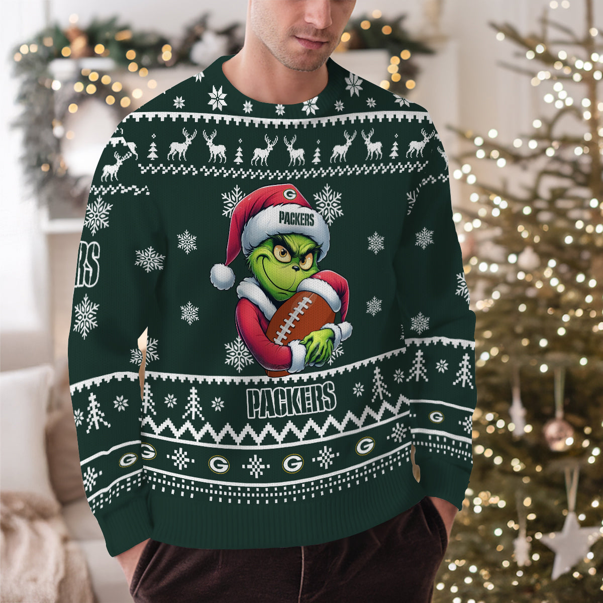 Green Bay Packers Premium Ugly Christmas Sweater Limited Edition AZHGUSW000007TeamColor
