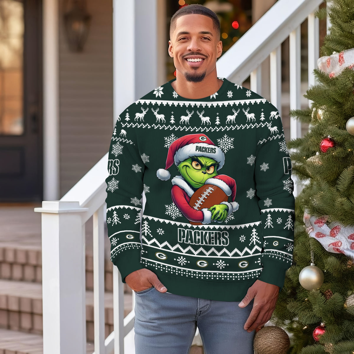 Green Bay Packers Premium Ugly Christmas Sweater Limited Edition AZHGUSW000007TeamColor