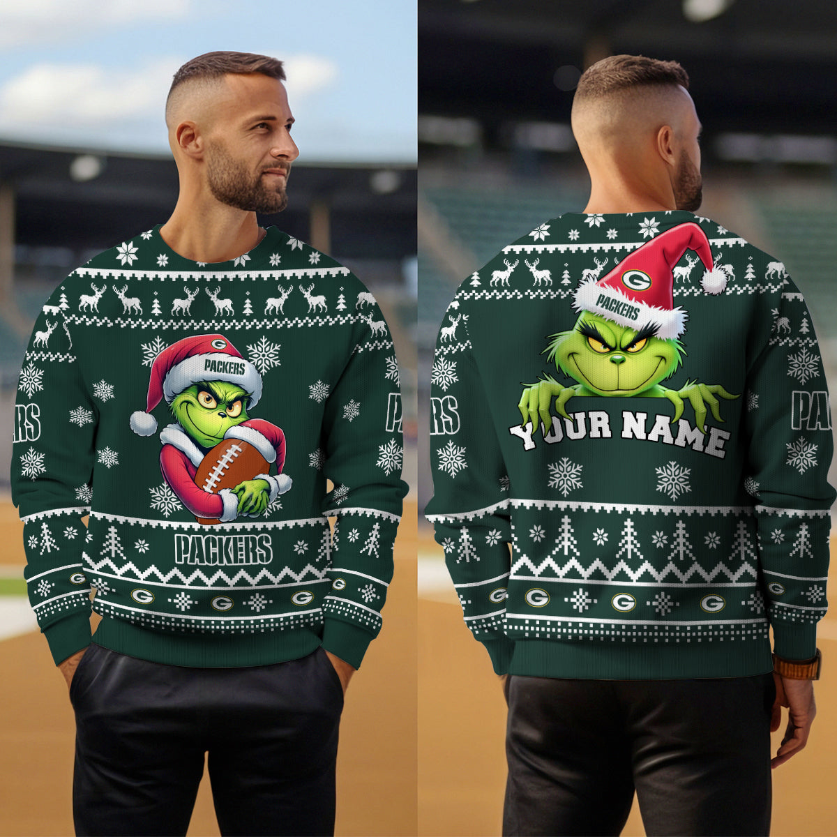 Green Bay Packers Premium Ugly Christmas Sweater Limited Edition AZHGUSW000007TeamColor