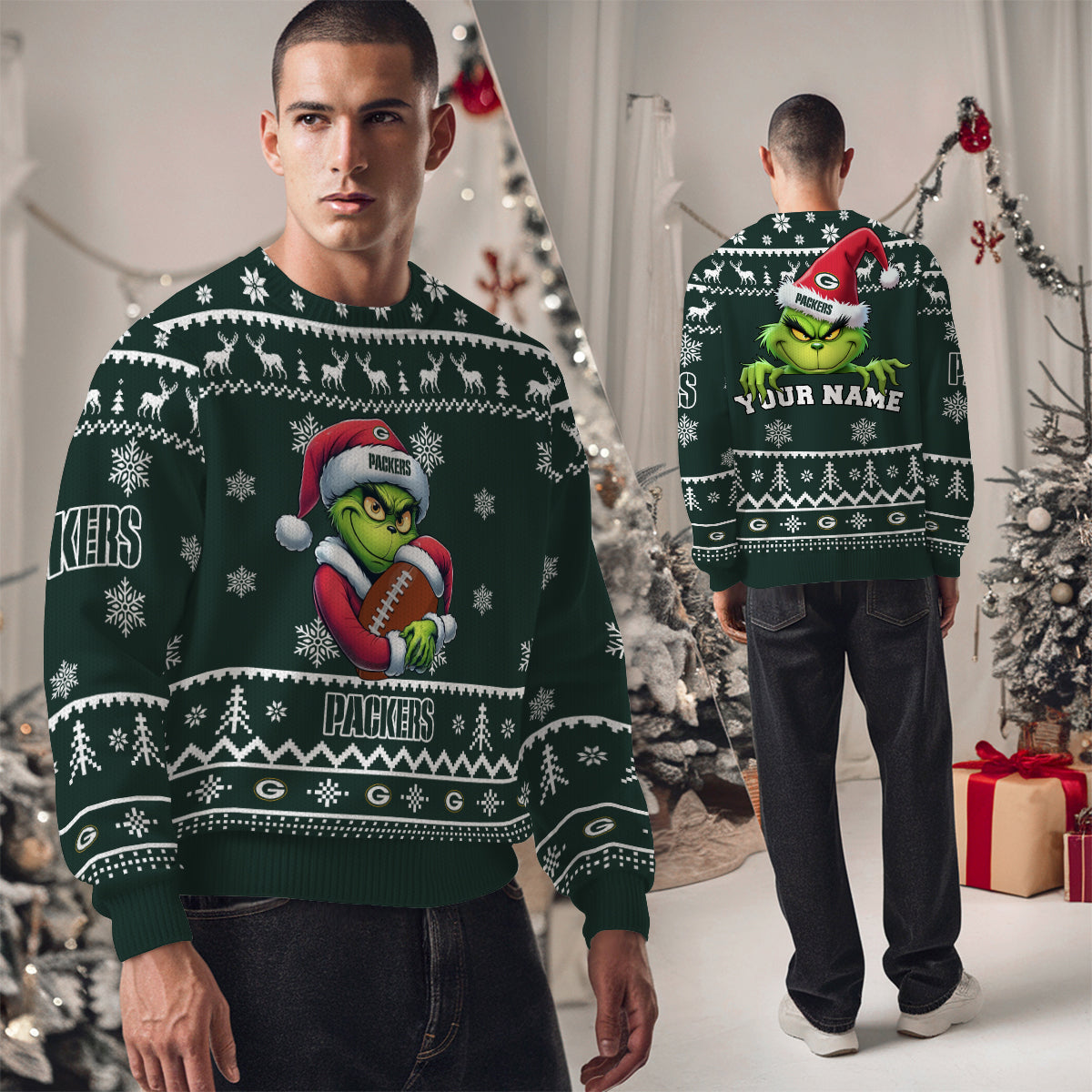 Green Bay Packers Premium Ugly Christmas Sweater Limited Edition AZHGUSW000007TeamColor