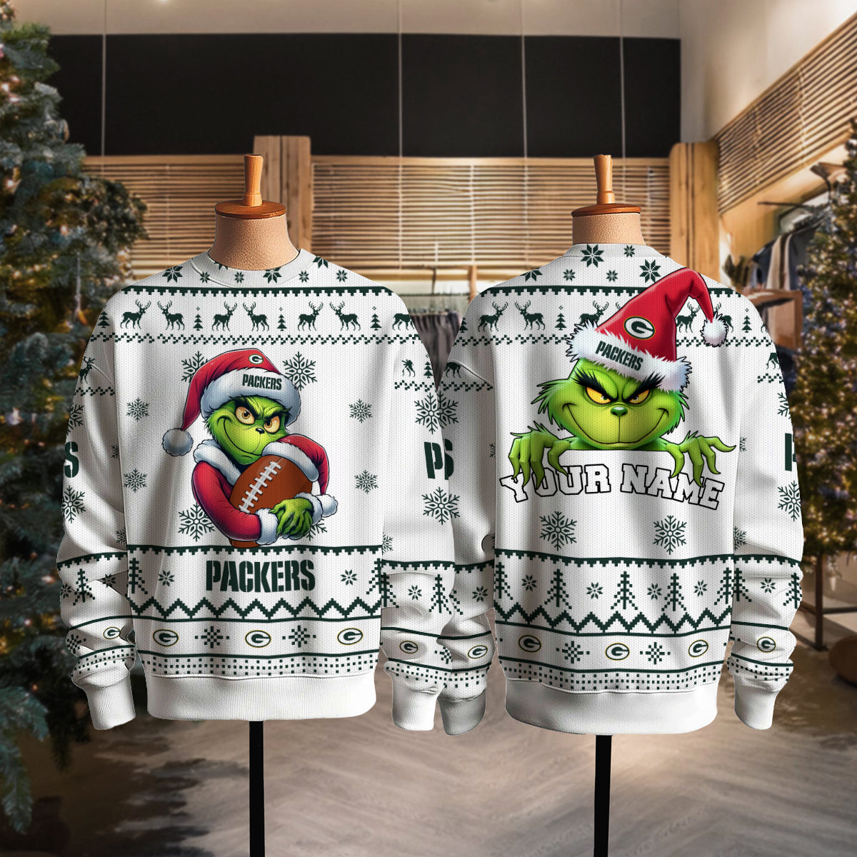 Green Bay Packers Premium Ugly Christmas Sweater Limited Edition AZHGUSW000007White