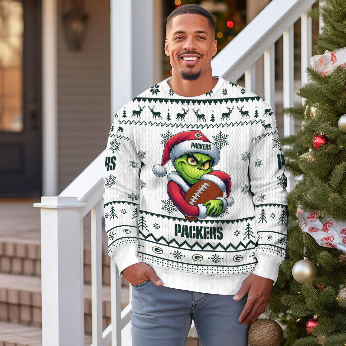 Green Bay Packers Premium Ugly Christmas Sweater Limited Edition AZHGUSW000007White