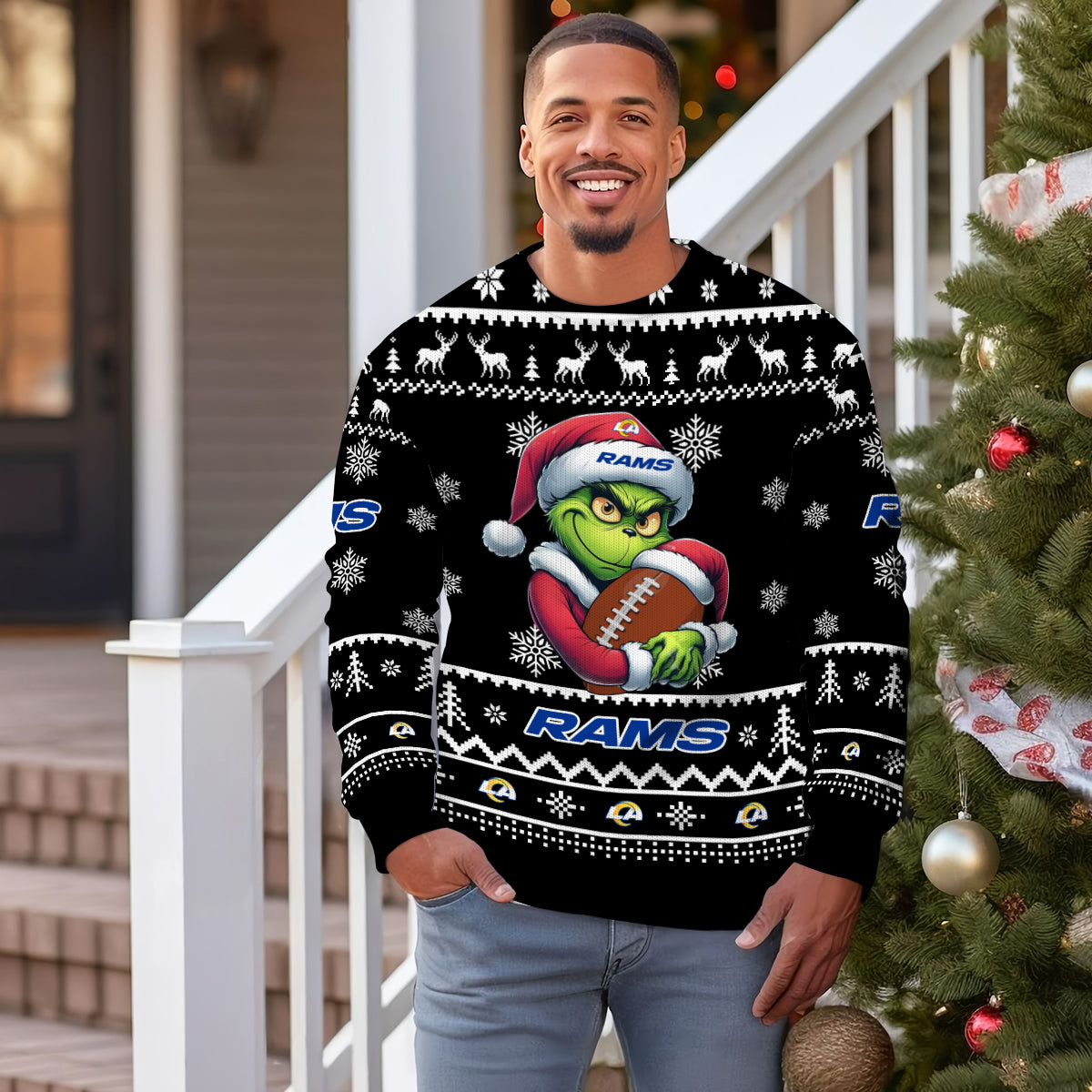 Los Angeles Rams Premium Ugly Christmas Sweater Limited Edition AZHGUSW000008Black