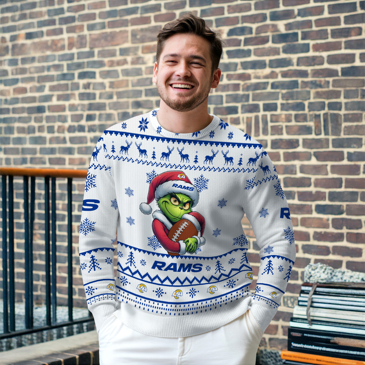 Los Angeles Rams Premium Ugly Christmas Sweater Limited Edition AZHGUSW000008White