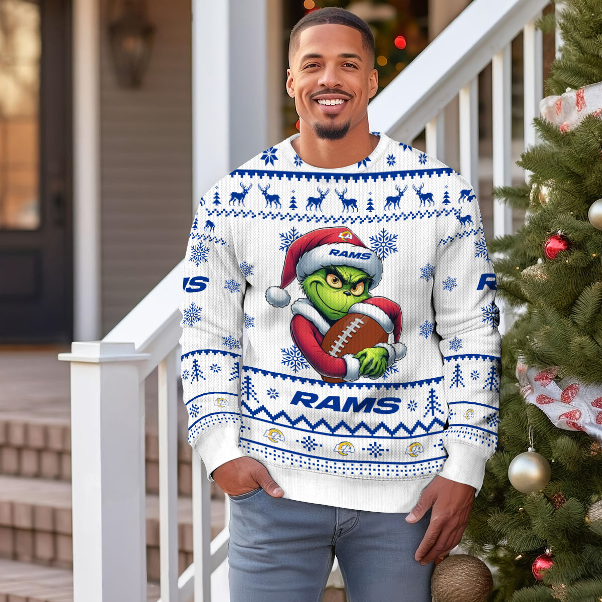 Los Angeles Rams Premium Ugly Christmas Sweater Limited Edition AZHGUSW000008White