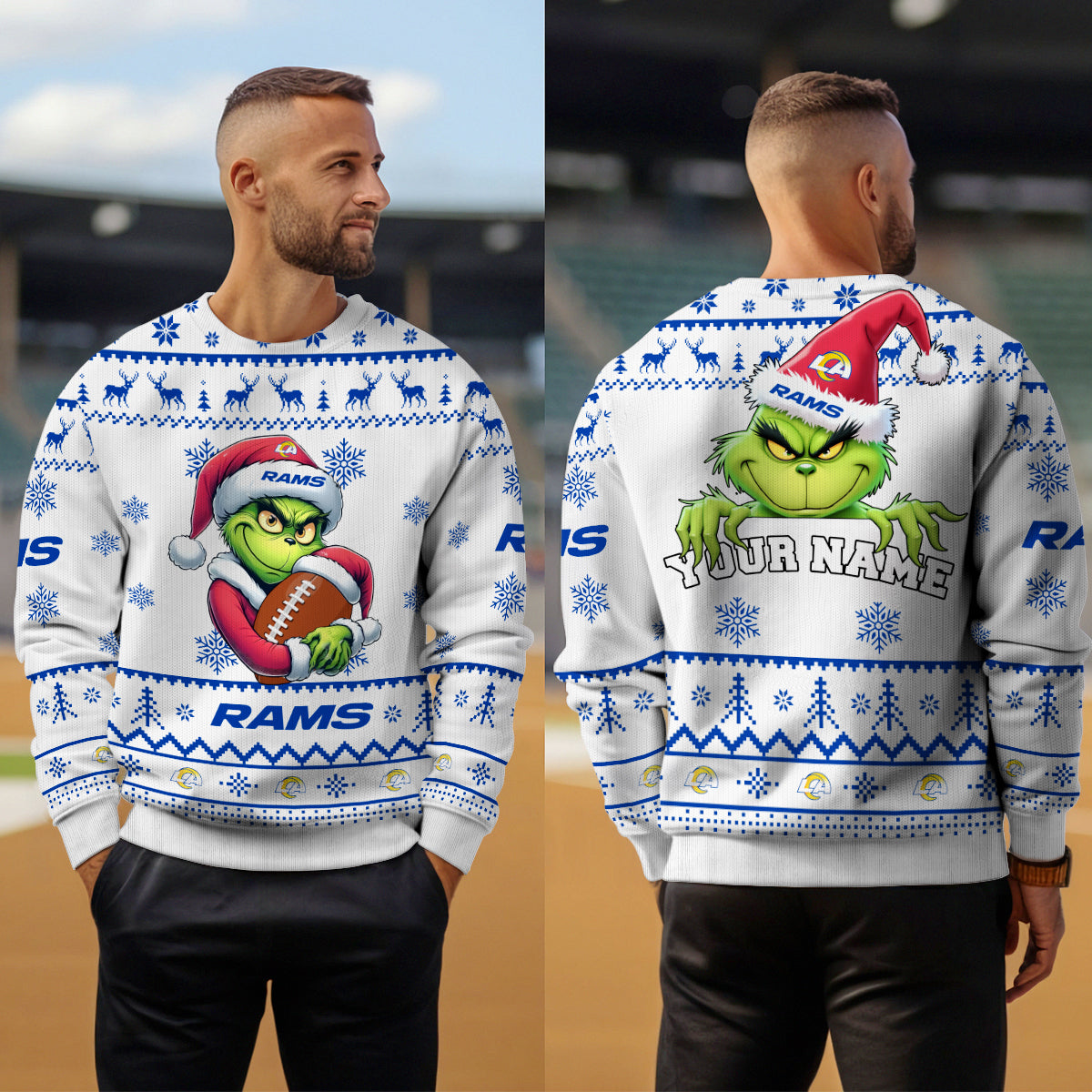 Los Angeles Rams Premium Ugly Christmas Sweater Limited Edition AZHGUSW000008White