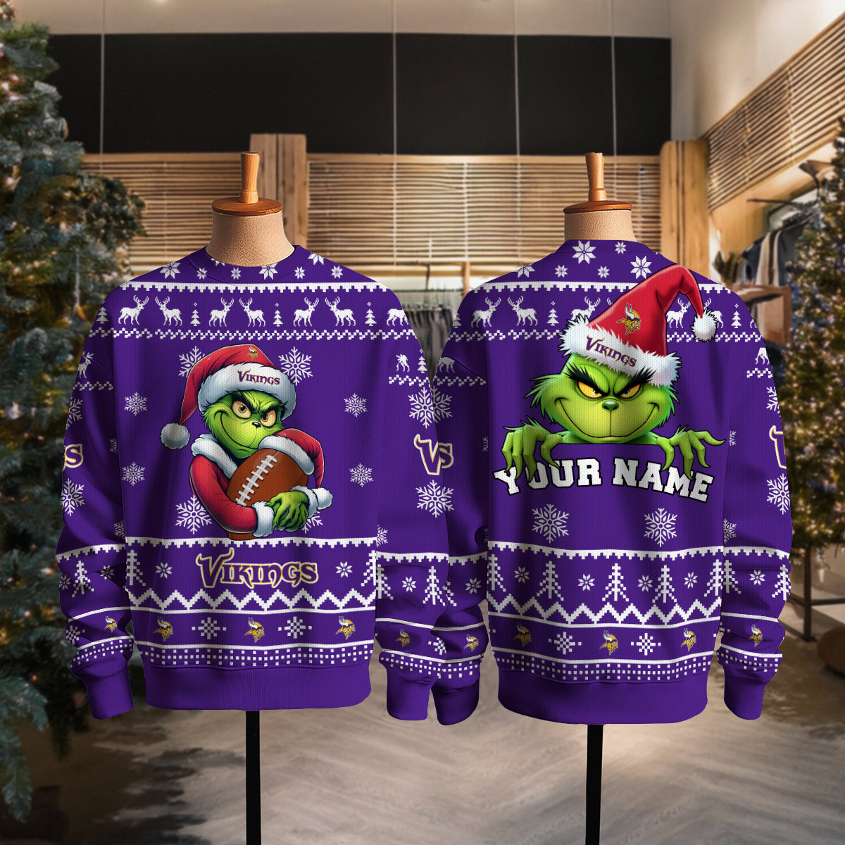 Minnesota Vikings Premium Ugly Christmas Sweater Limited Edition AZHGUSW000009TeamColor
