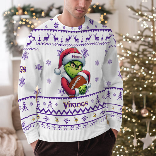 Minnesota Vikings Premium Ugly Christmas Sweater Limited Edition AZHGUSW000009White