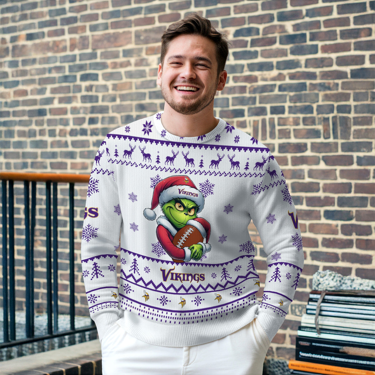 Minnesota Vikings Premium Ugly Christmas Sweater Limited Edition AZHGUSW000009White