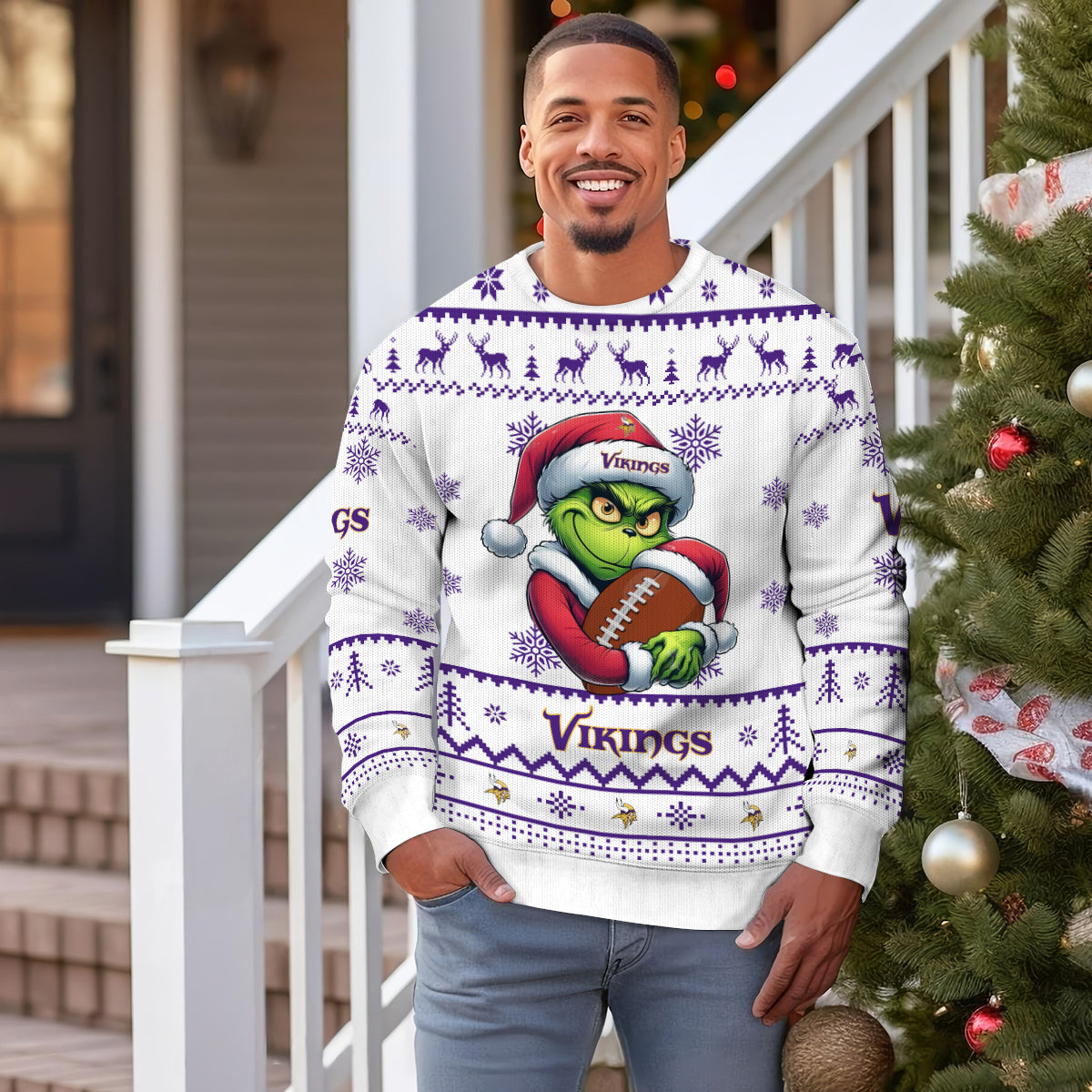Minnesota Vikings Premium Ugly Christmas Sweater Limited Edition AZHGUSW000009White