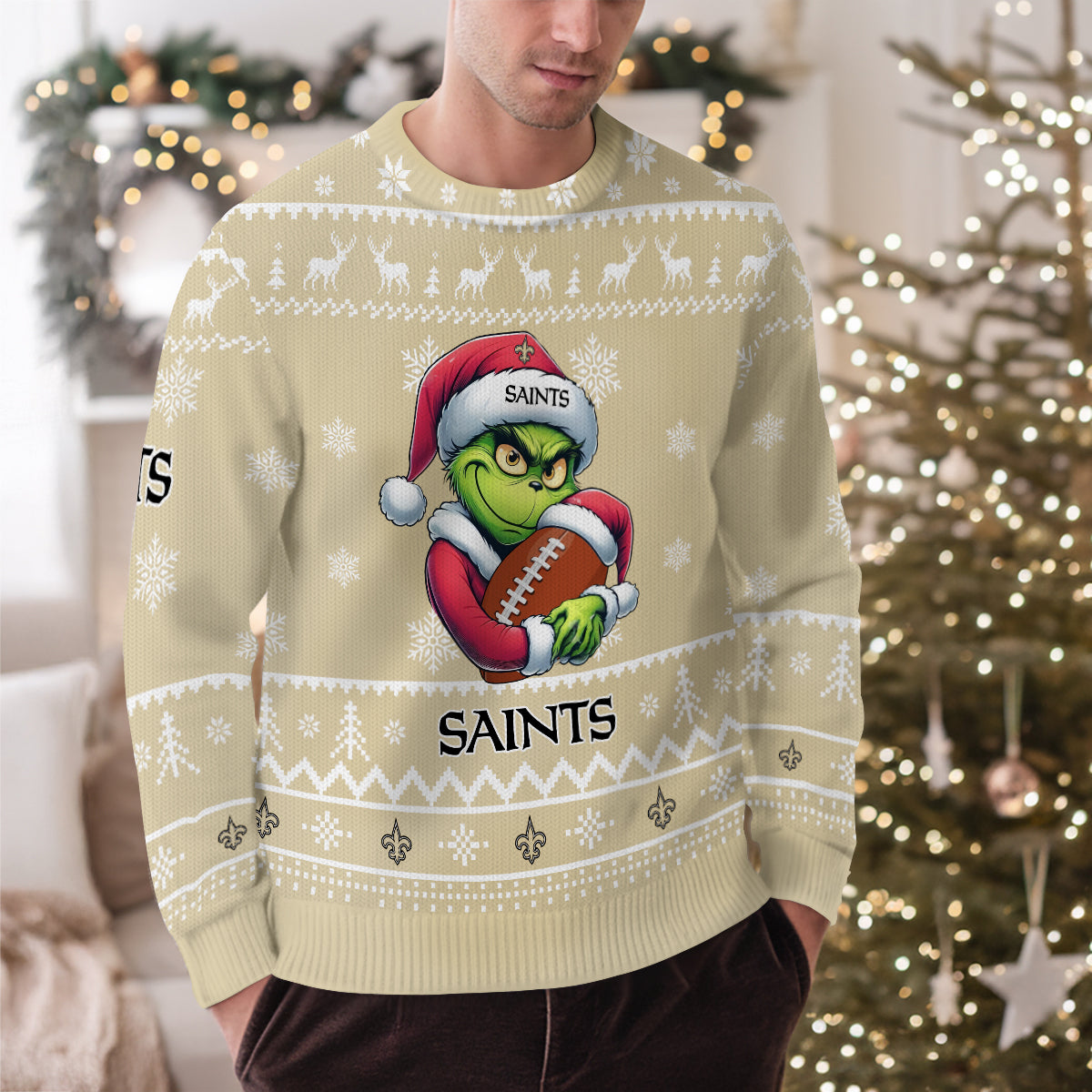 New Orleans Saints Premium Ugly Christmas Sweater Limited Edition AZHGUSW000010TeamColor