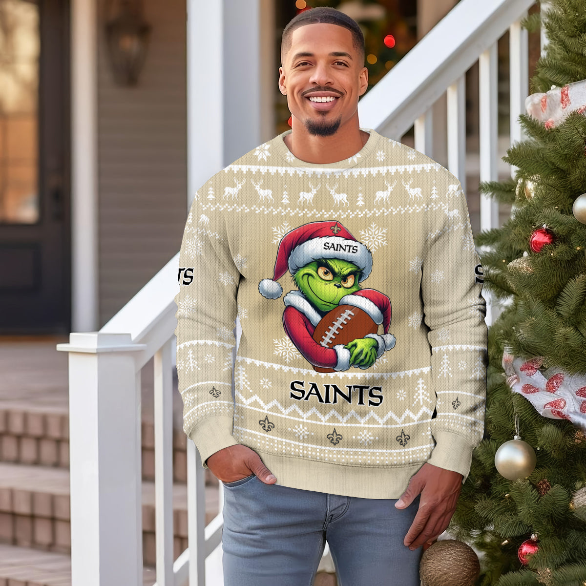 New Orleans Saints Premium Ugly Christmas Sweater Limited Edition AZHGUSW000010TeamColor