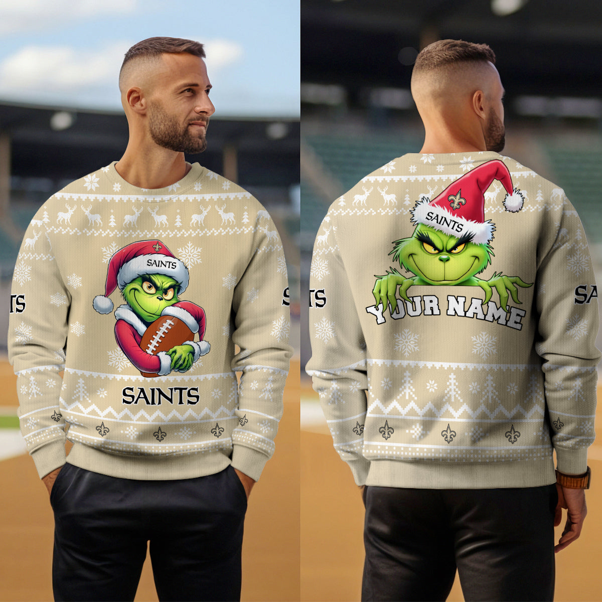 New Orleans Saints Premium Ugly Christmas Sweater Limited Edition AZHGUSW000010TeamColor