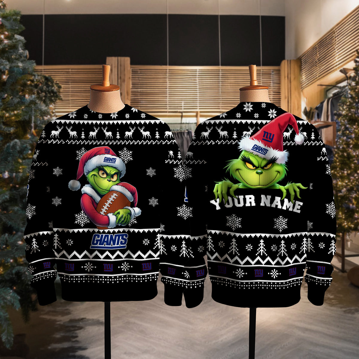 New York Giants Premium Ugly Christmas Sweater Limited Edition AZHGUSW000011Black