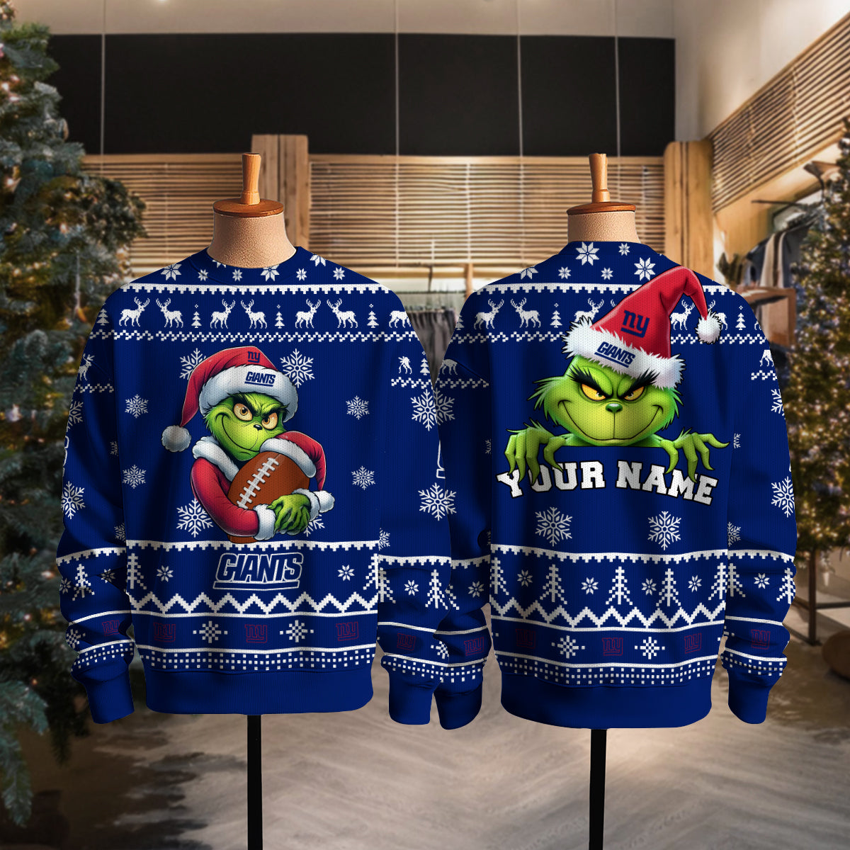 New York Giants Premium Ugly Christmas Sweater Limited Edition AZHGUSW000011TeamColor