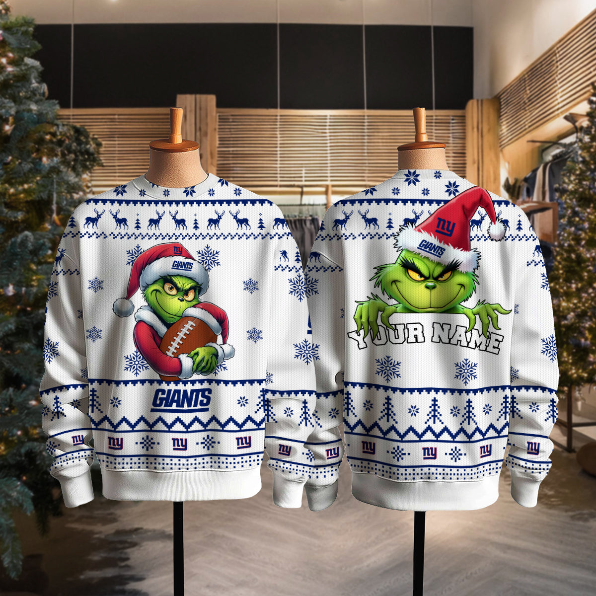 New York Giants Premium Ugly Christmas Sweater Limited Edition AZHGUSW000011White