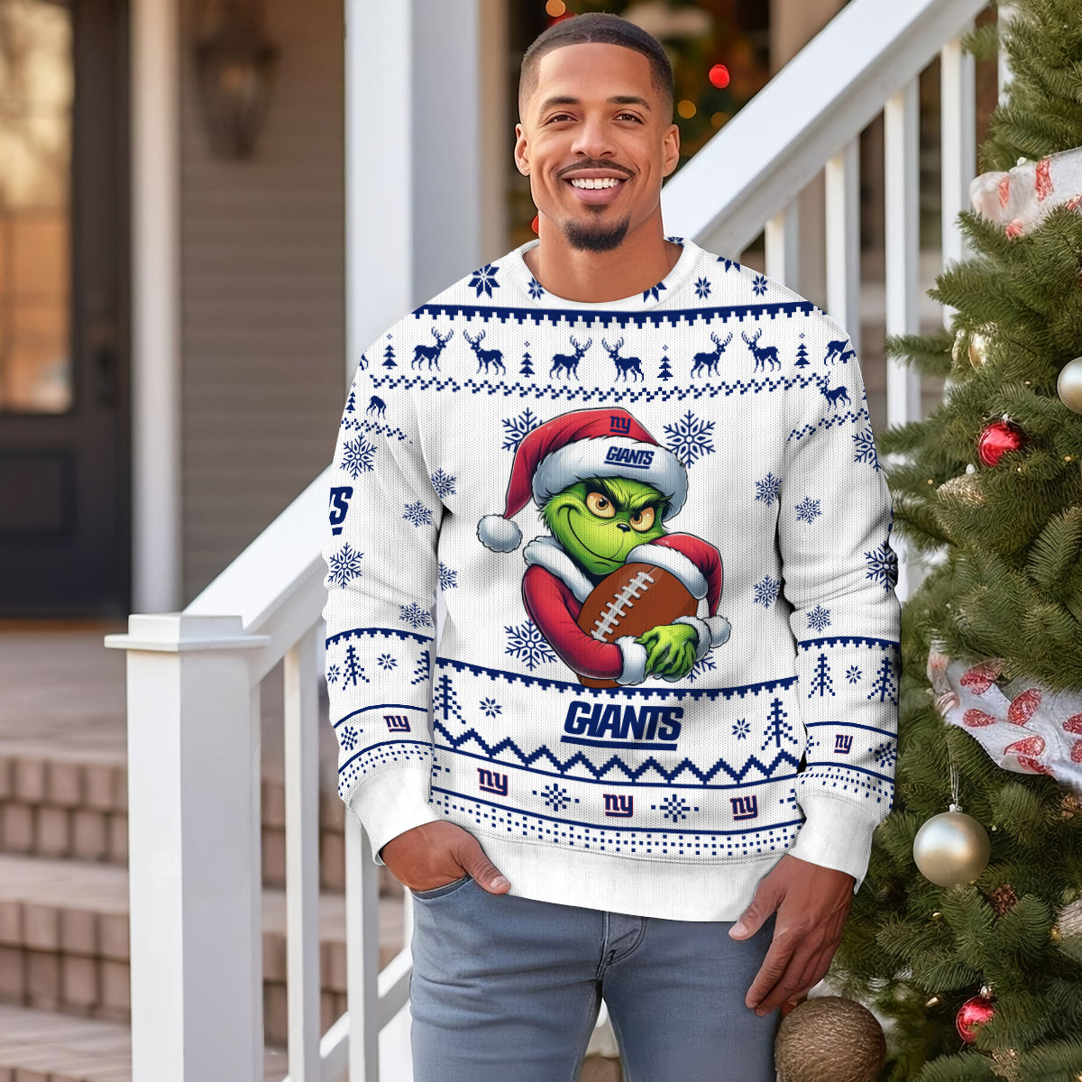New York Giants Premium Ugly Christmas Sweater Limited Edition AZHGUSW000011White
