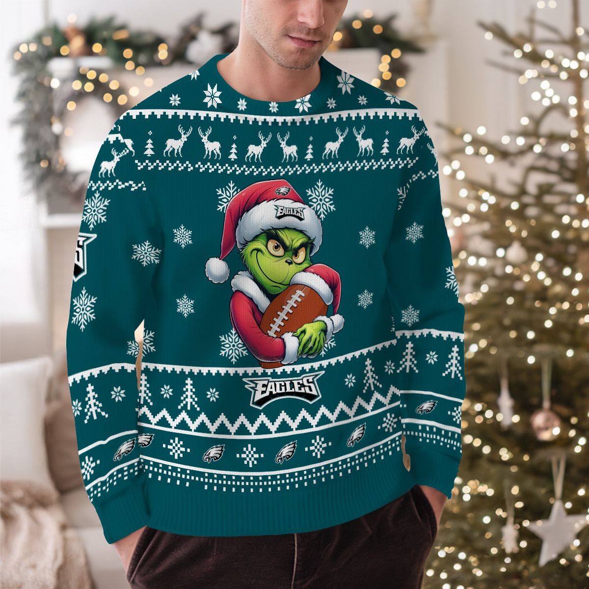 Philadelphia Eagles Premium Ugly Christmas Sweater Limited Edition AZHGUSW000012TeamColor