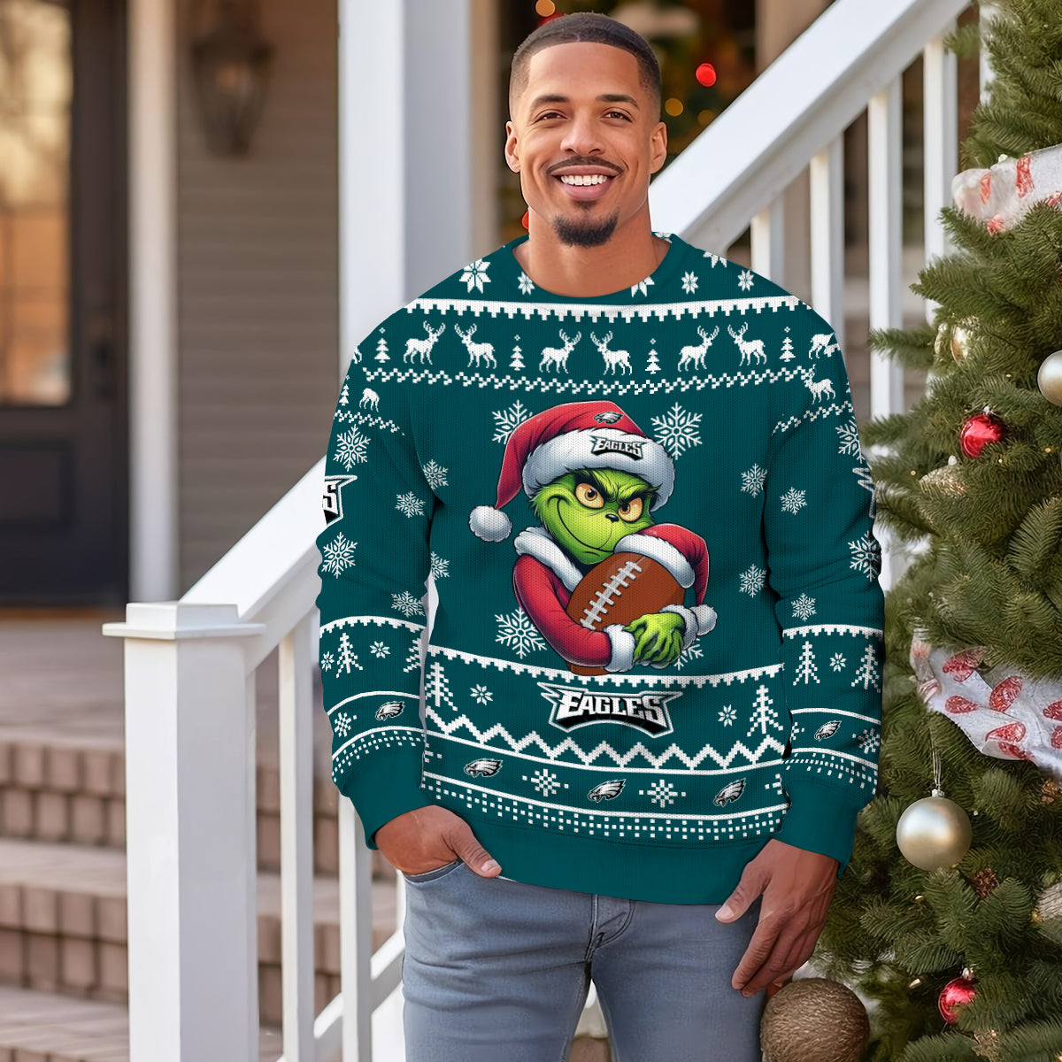 Philadelphia Eagles Premium Ugly Christmas Sweater Limited Edition AZHGUSW000012TeamColor
