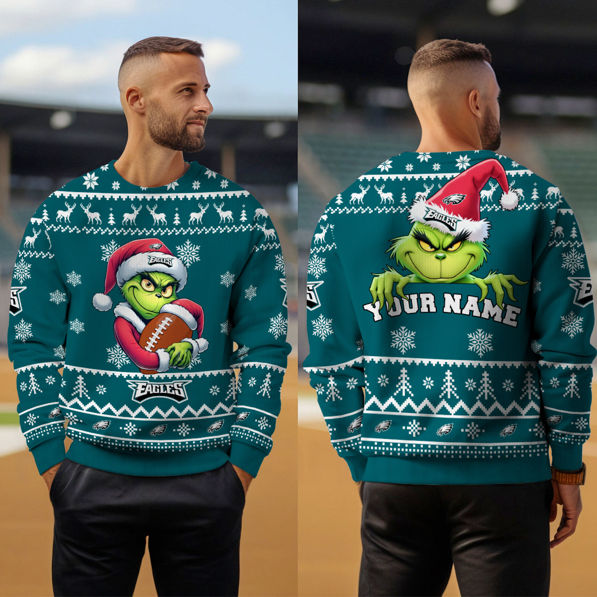 Philadelphia Eagles Premium Ugly Christmas Sweater Limited Edition AZHGUSW000012TeamColor