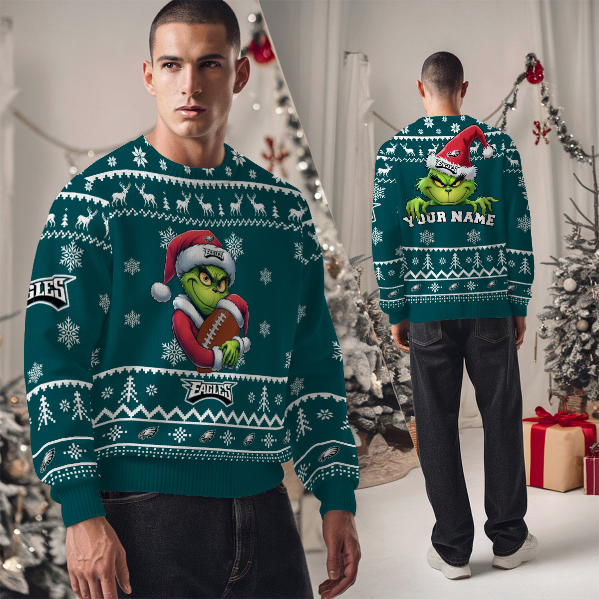 Philadelphia Eagles Premium Ugly Christmas Sweater Limited Edition AZHGUSW000012TeamColor
