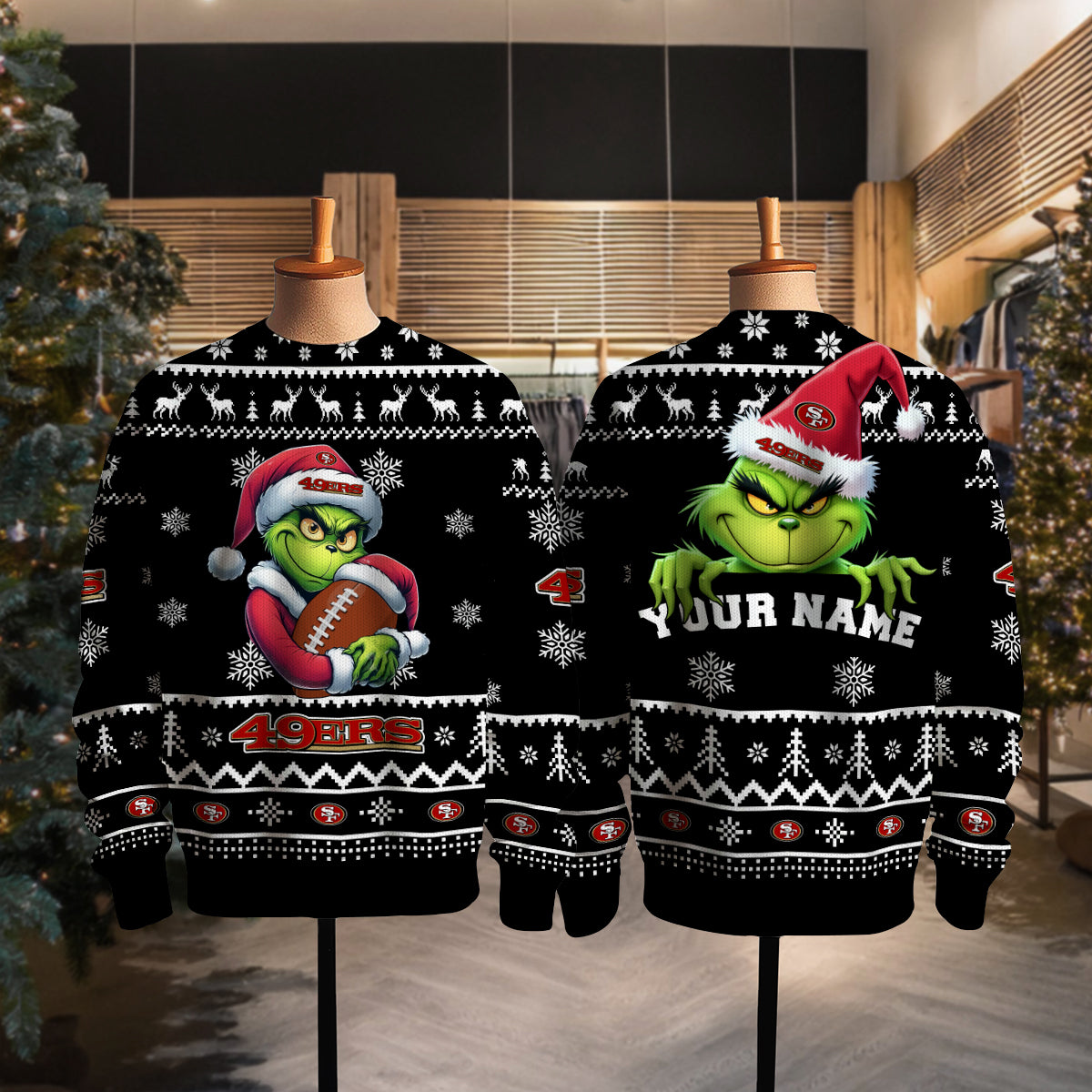 San Francisco 49ers Premium Ugly Christmas Sweater Limited Edition AZHGUSW000013Black