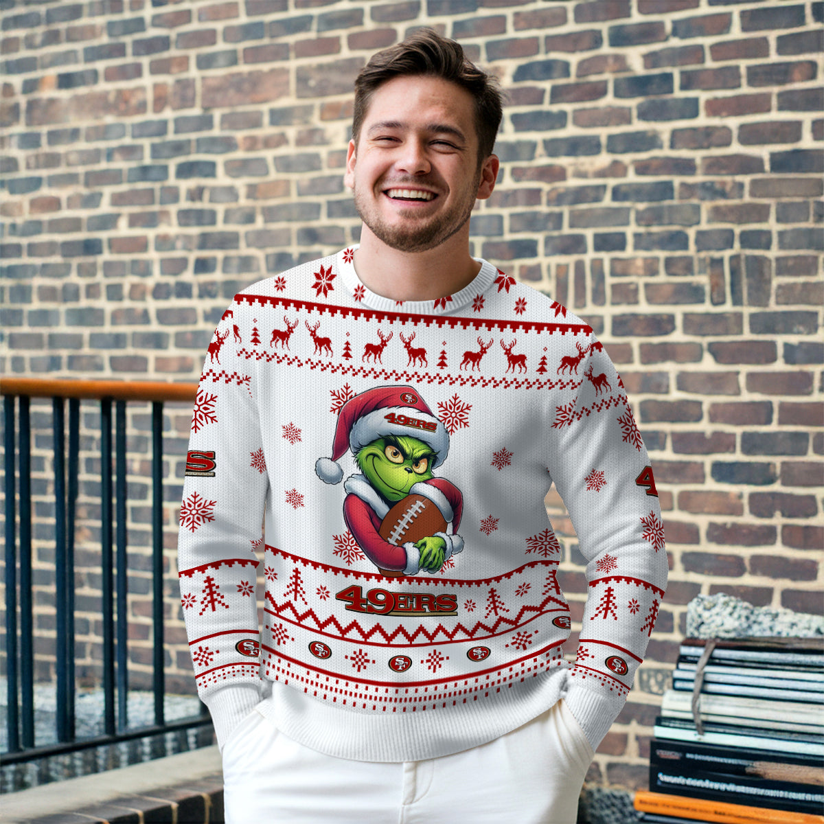 San Francisco 49ers Premium Ugly Christmas Sweater Limited Edition AZHGUSW000013White