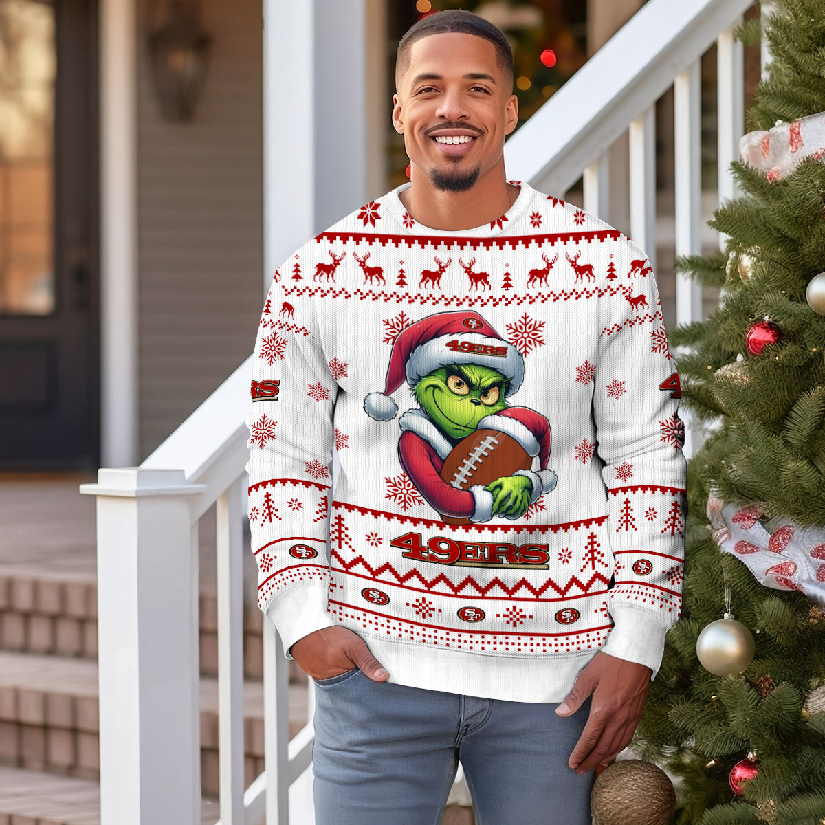San Francisco 49ers Premium Ugly Christmas Sweater Limited Edition AZHGUSW000013White