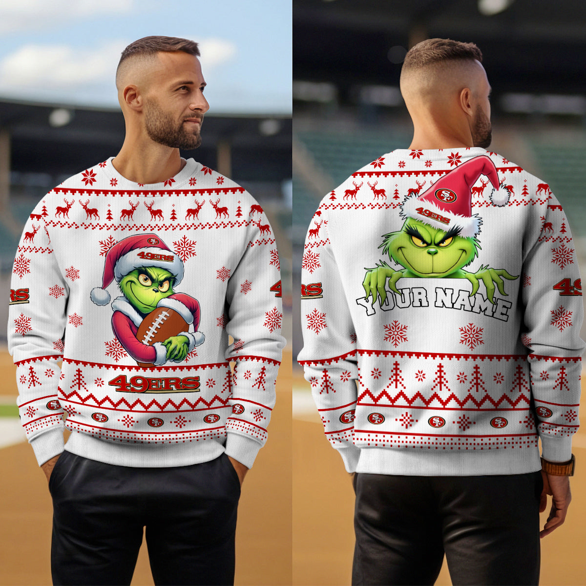 San Francisco 49ers Premium Ugly Christmas Sweater Limited Edition AZHGUSW000013White