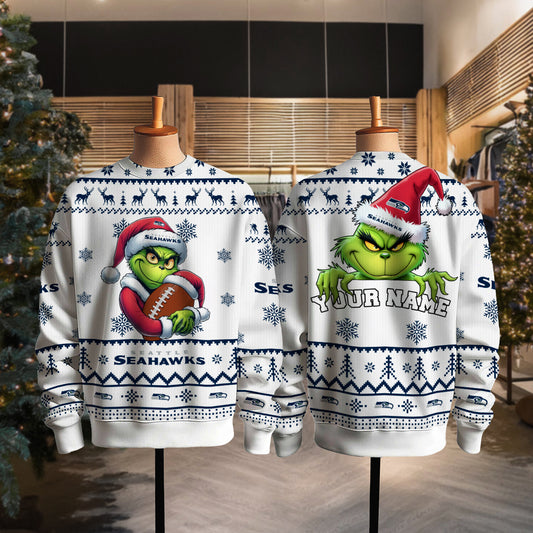 Seattle Seahawks Premium Ugly Christmas Sweater Limited Edition AZHGUSW000014White