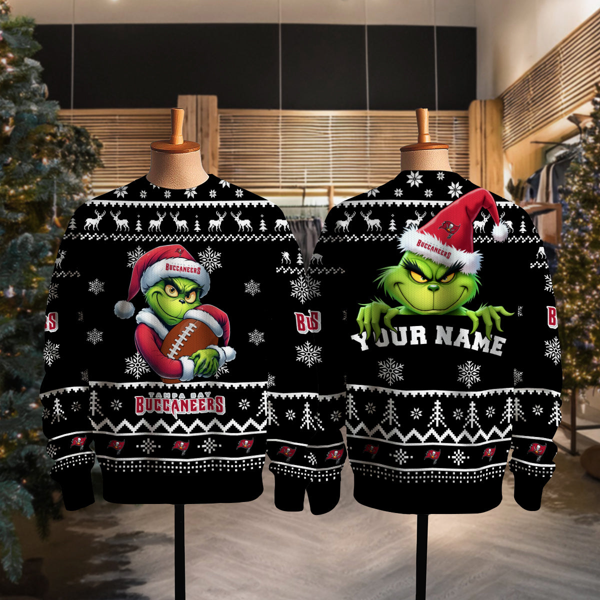 Tampa Bay Buccaneers Premium Ugly Christmas Sweater Limited Edition AZHGUSW000015Black