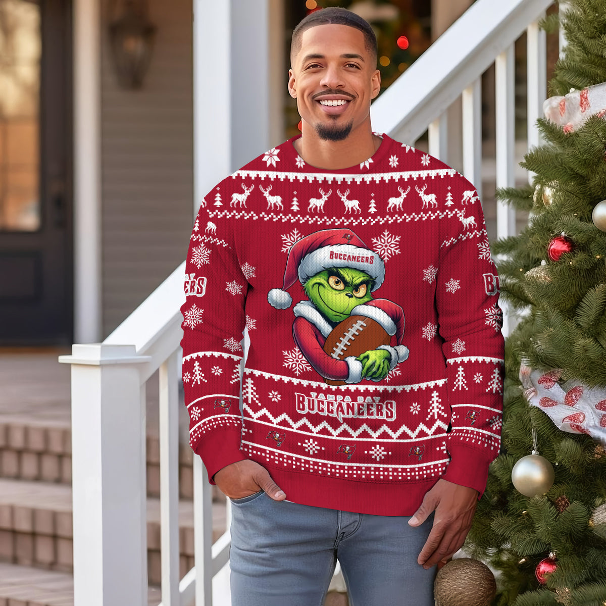 Tampa Bay Buccaneers Premium Ugly Christmas Sweater Limited Edition AZHGUSW000015TeamColor