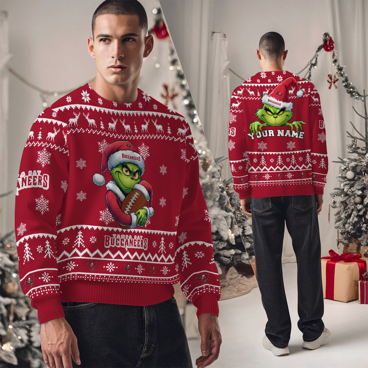 Tampa Bay Buccaneers Premium Ugly Christmas Sweater Limited Edition AZHGUSW000015TeamColor