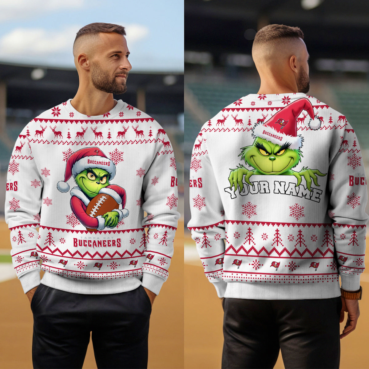 Tampa Bay Buccaneers Premium Ugly Christmas Sweater Limited Edition AZHGUSW000015White